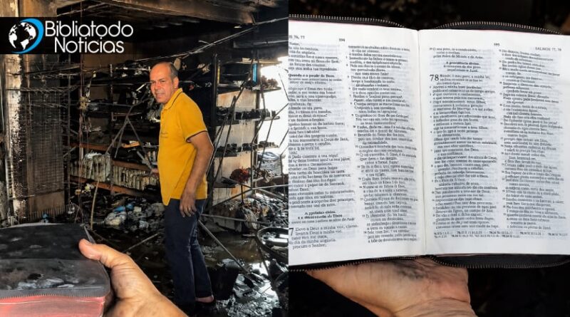 Fuego destruye una tienda en Brasil, pero una Biblia queda intacta entre las cenizas Fuego destruye una tienda en Brasil, pero una Biblia queda intacta entre las cenizas